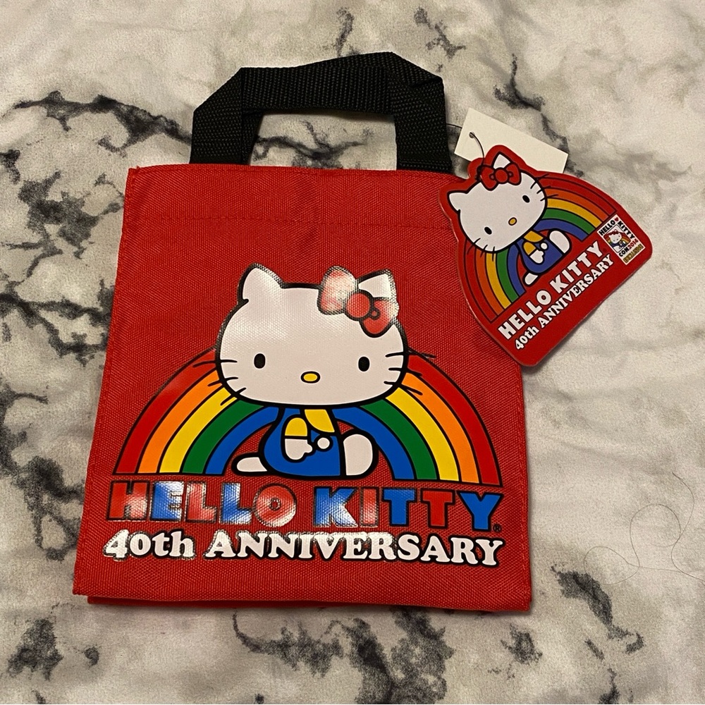 🌈 Hello Kitty 2014 Canvas Tote Bag 40th Anniversary Sanrio